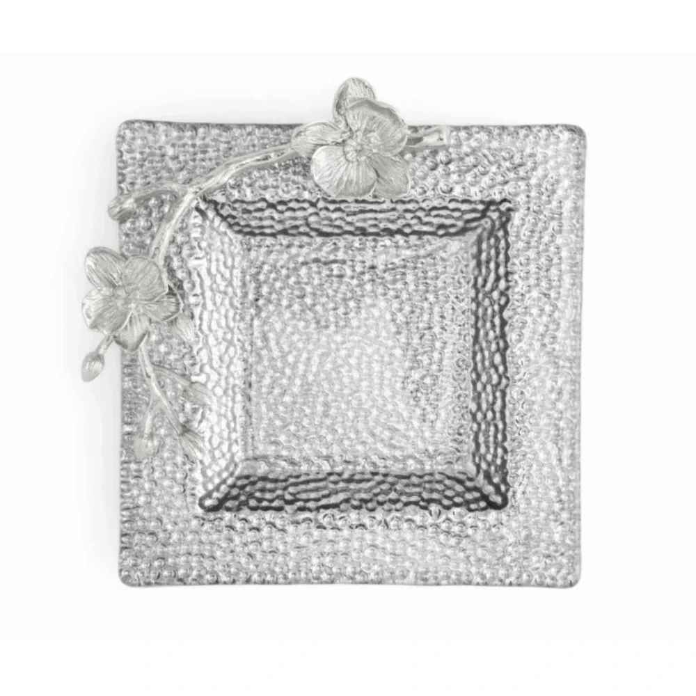 Michael Aram Hammered Glass Snack Dish/Trinket Tray/Soap Dish/Jewelry Tray